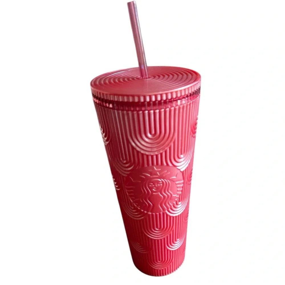 Starbucks Pink Soft Touch Studded Rainbow Tumbler – 24oz – Valentine’s Day 2023